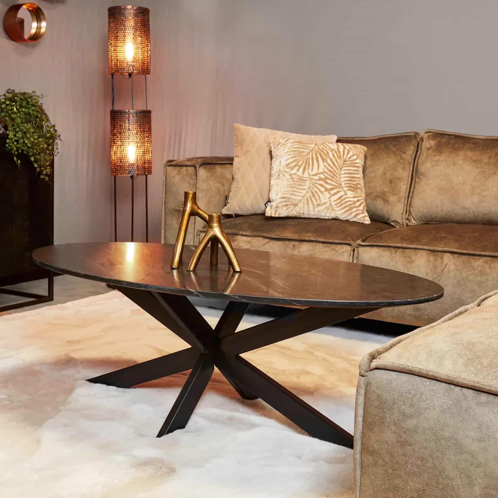 Couchtisch Faye Schwarzer Marmor | 120 cm | Oval