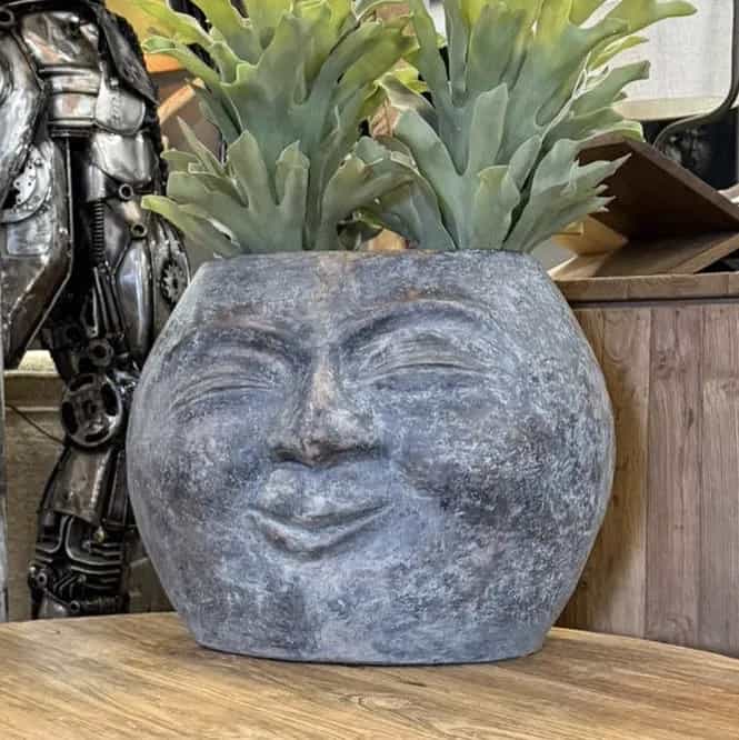 Vase Kopf Mond Wagir Braun