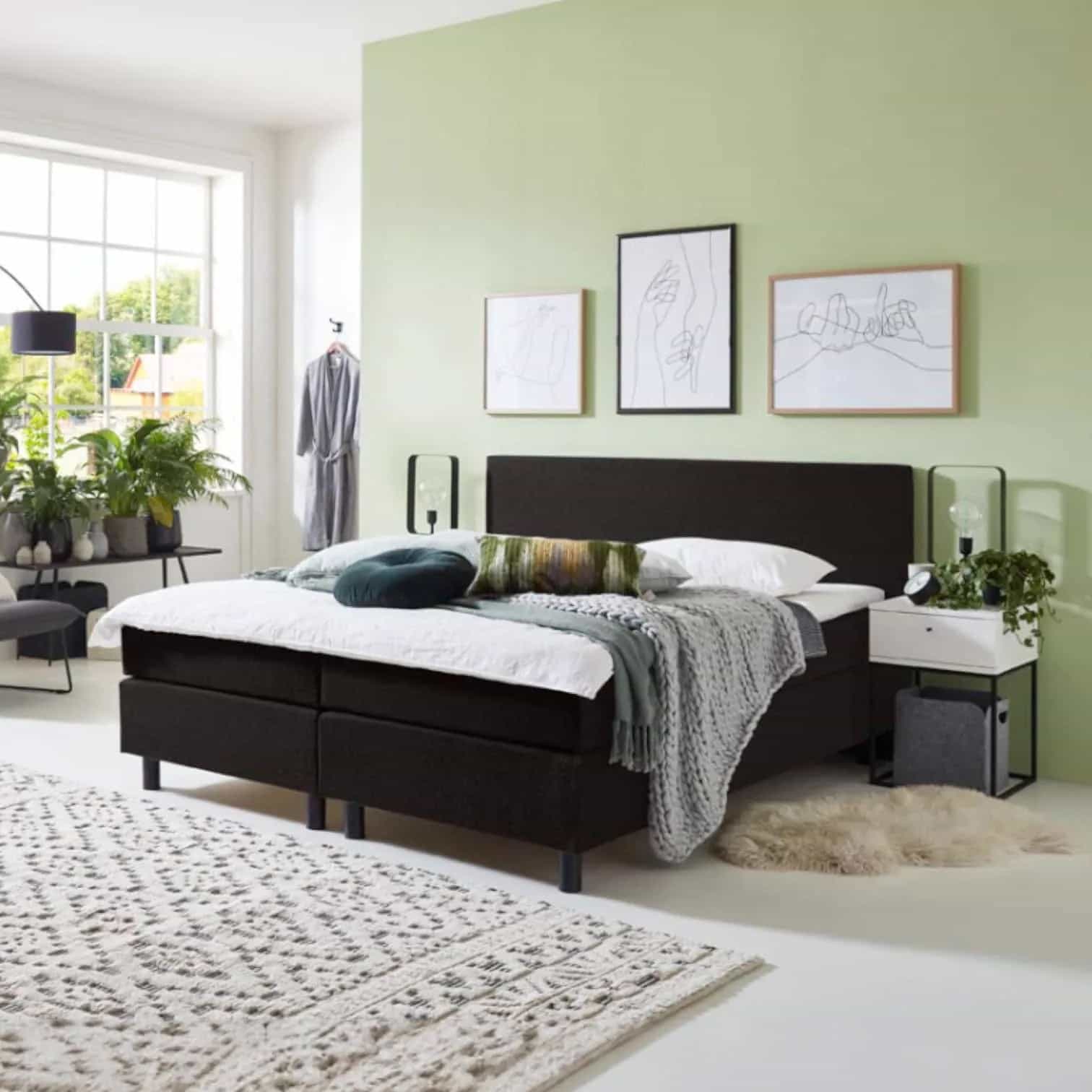Boxspringbett V-100 | Schwarz