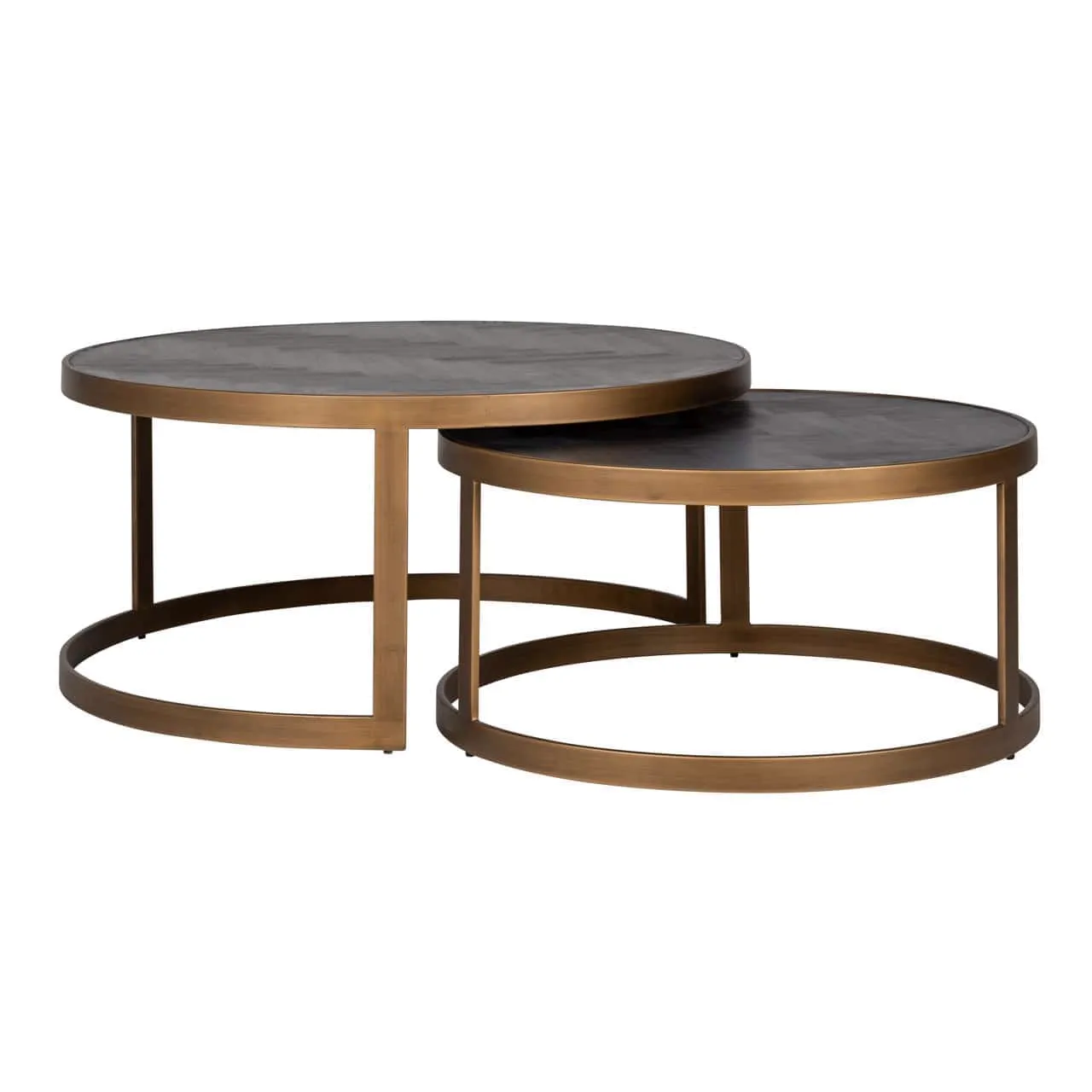 Couchtisch Blackbone Messing schwarz rustikal (2er-Set)