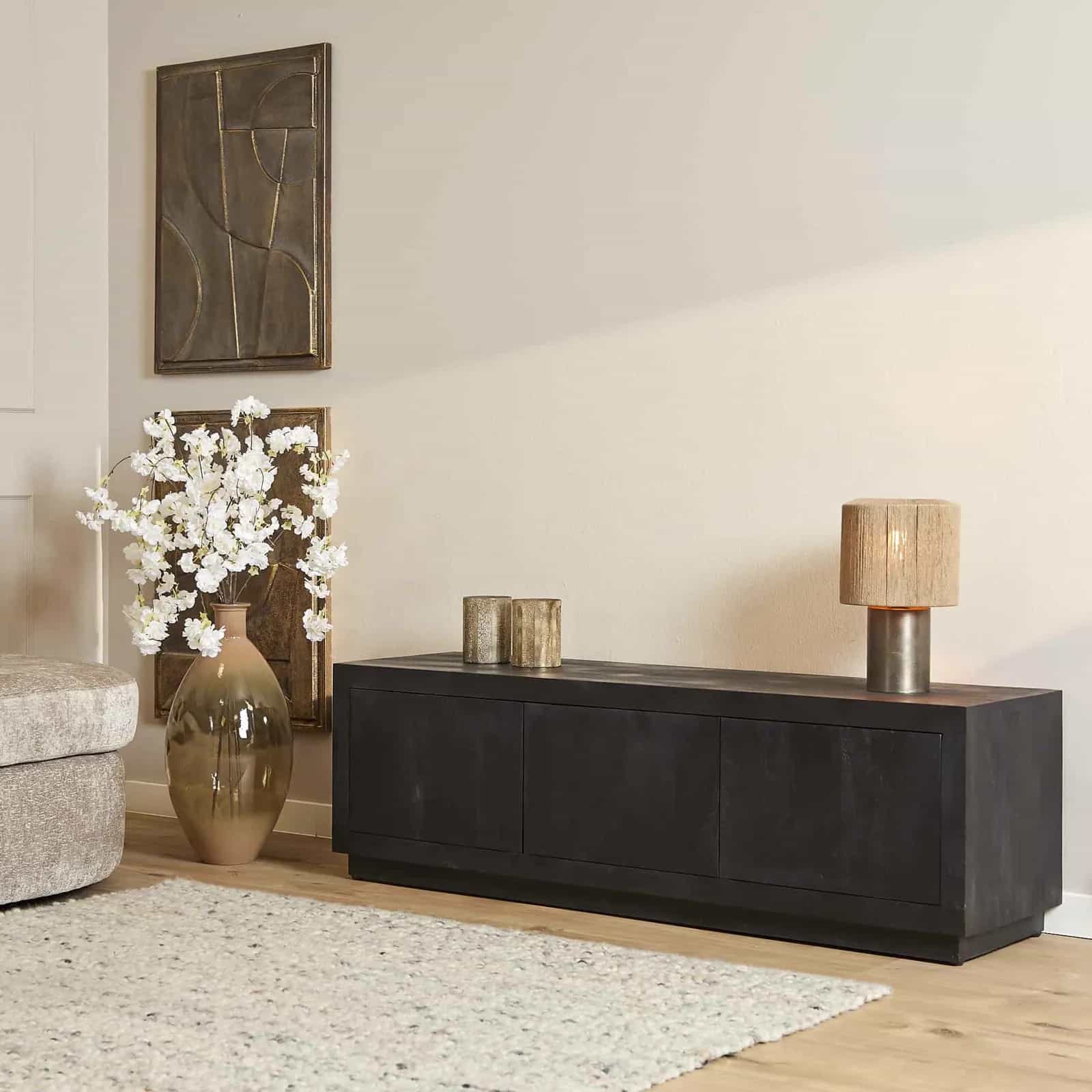 TV-Möbel Brüssel Schwarz | 150 cm