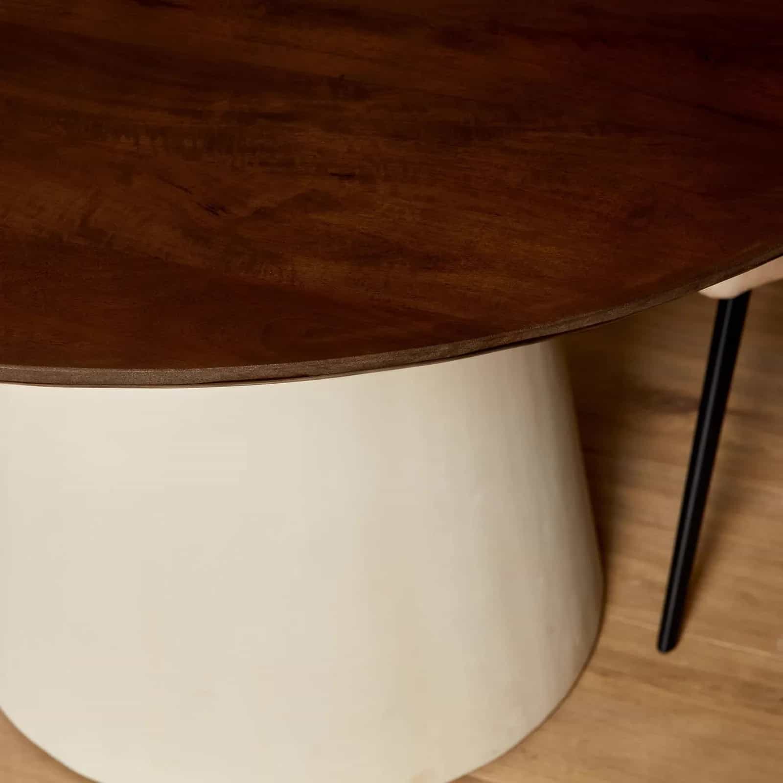 Runder Esstisch Madison, braunes Mangoholz, 130 cm