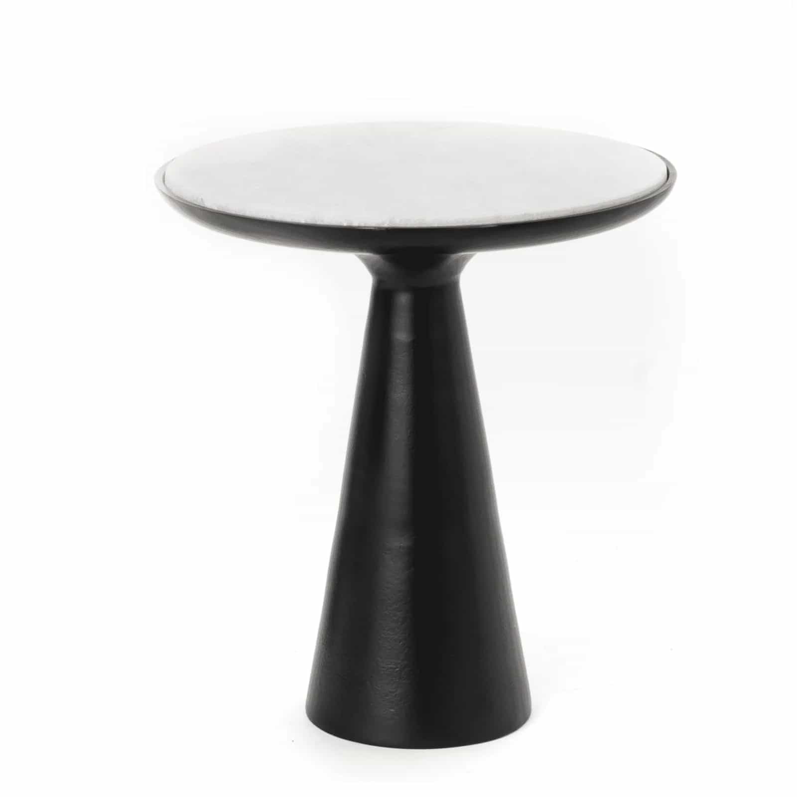 Beistelltisch Essy, schwarzer Marmor & Metall, 38 cm