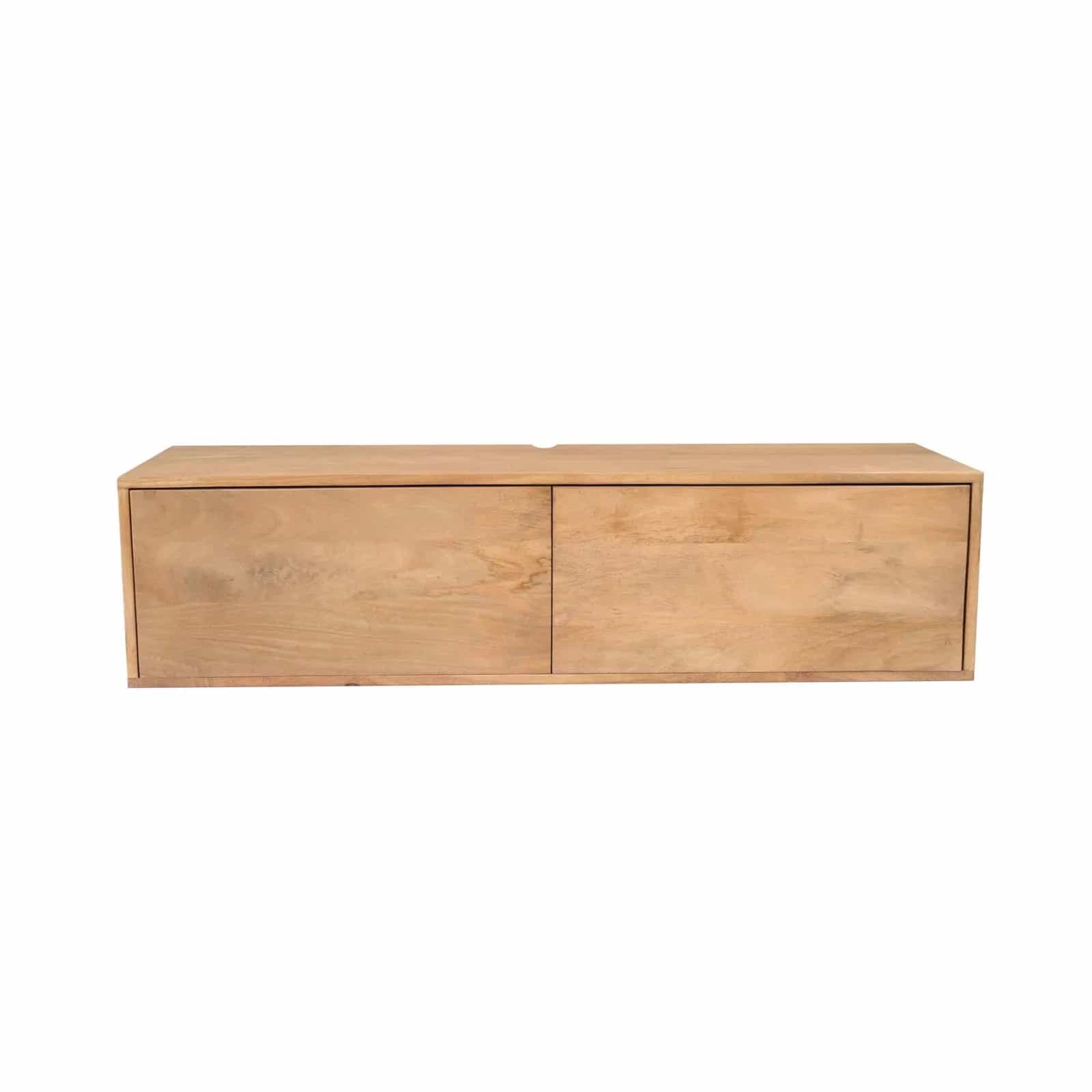 Schwebender TV-Schrank Vision Naturel aus Mangoholz, 120 cm