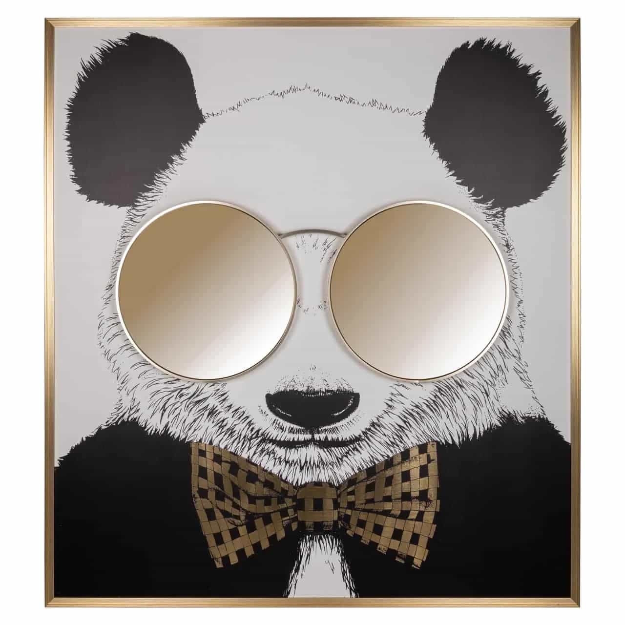 Wandkunst Panda schwarz/gold