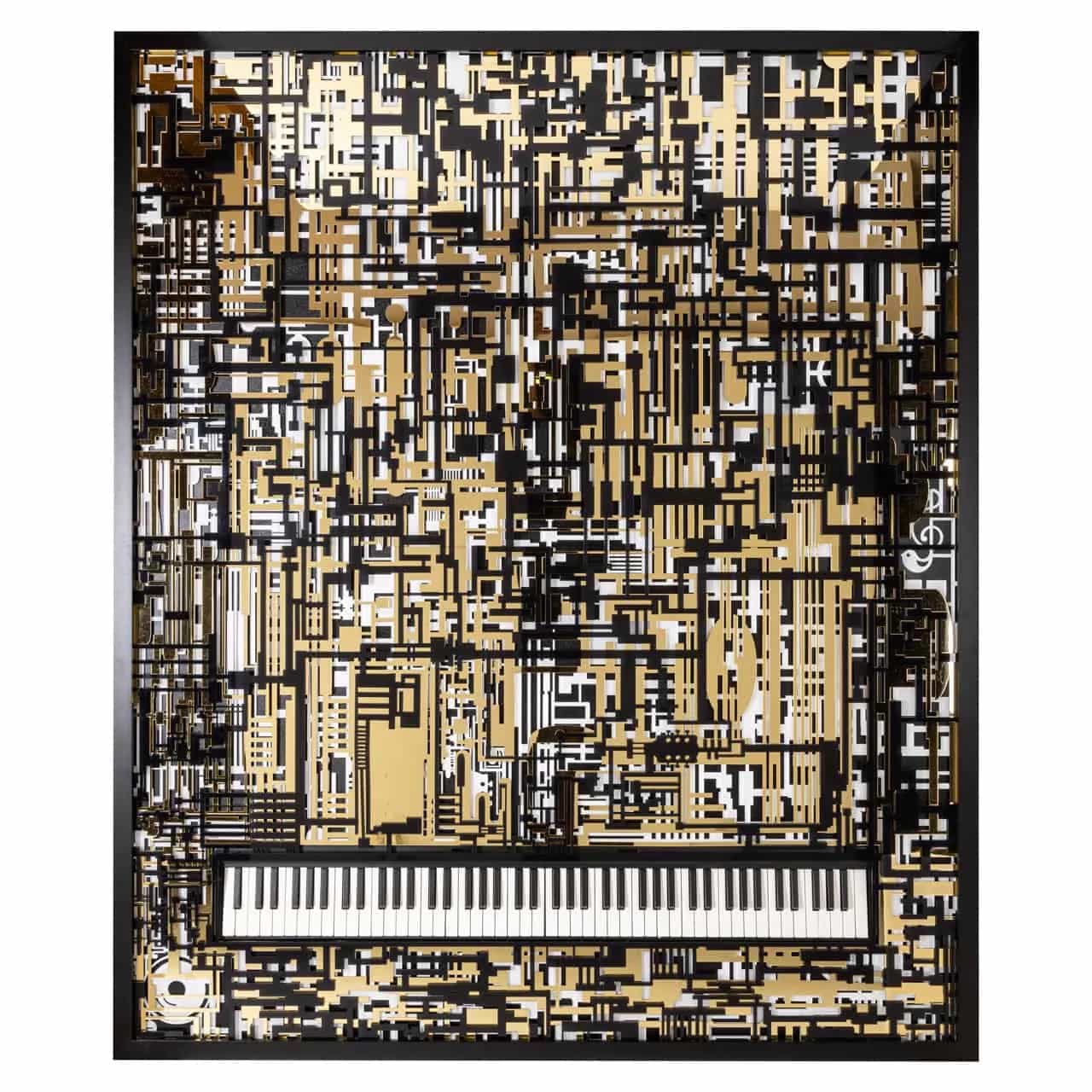 Wandkunst Wibi schwarz/gold