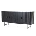 Kommode Remi 4 Türen schwarz Mangoholz - Eleonora