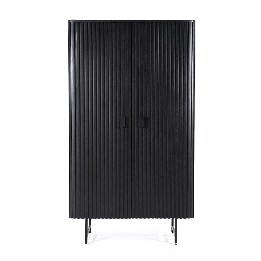 Schrank Remi 2 Tueren schwarz Mangoholz - Eleonora