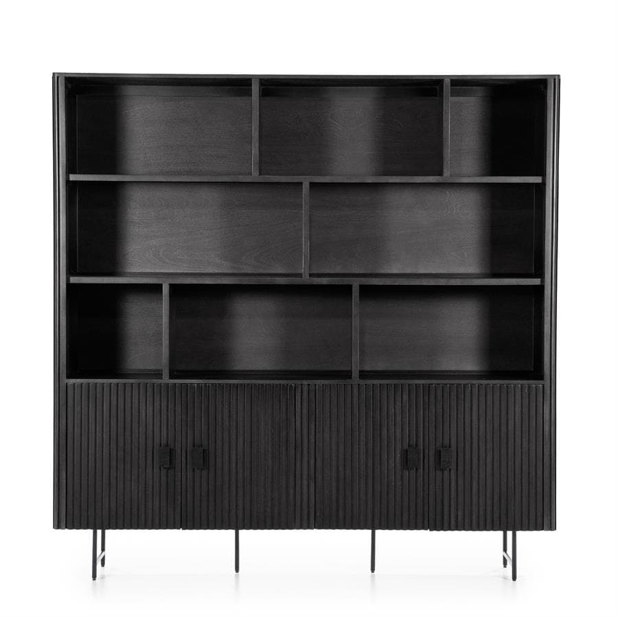 Wandschrank Remi schwarz Mangoholz - Eleonora