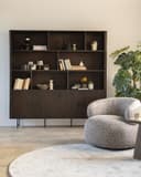 Wandschrank Remi schwarz Mangoholz - Eleonora