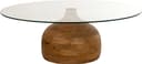 Stella Couchtisch Ø100, H35, Smooth Natural, Clear glass - My Sons