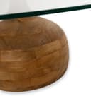 Stella Couchtisch Ø100, H35, Smooth Natural, Clear glass - My Sons