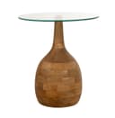 Stella Couchtisch Ø50, H55, Smooth Natural, Clear glass - My Sons