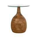 Stella Couchtisch Ø40, H50, Smooth Natural, Clear glass - My Sons