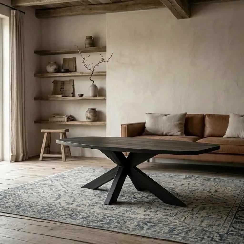 Couchtisch Dänisch Oval | Schwarz - Mokana Furniture
