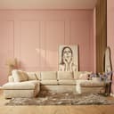 MySofa Teddy U-bank direct leverbaar ribstof in beige modern sfeer Mokana
