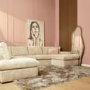 MySofa Teddy U-bank direct leverbaar ribstof in beige modern sfeer Mokana