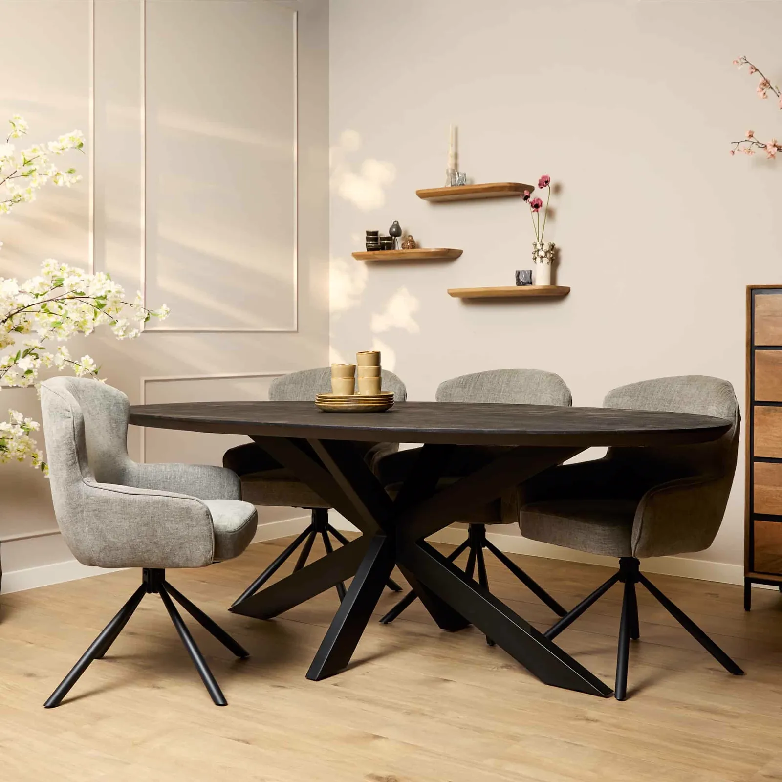 Esstisch Brandy Schwarz | 210 cm | Oval - Starfurn