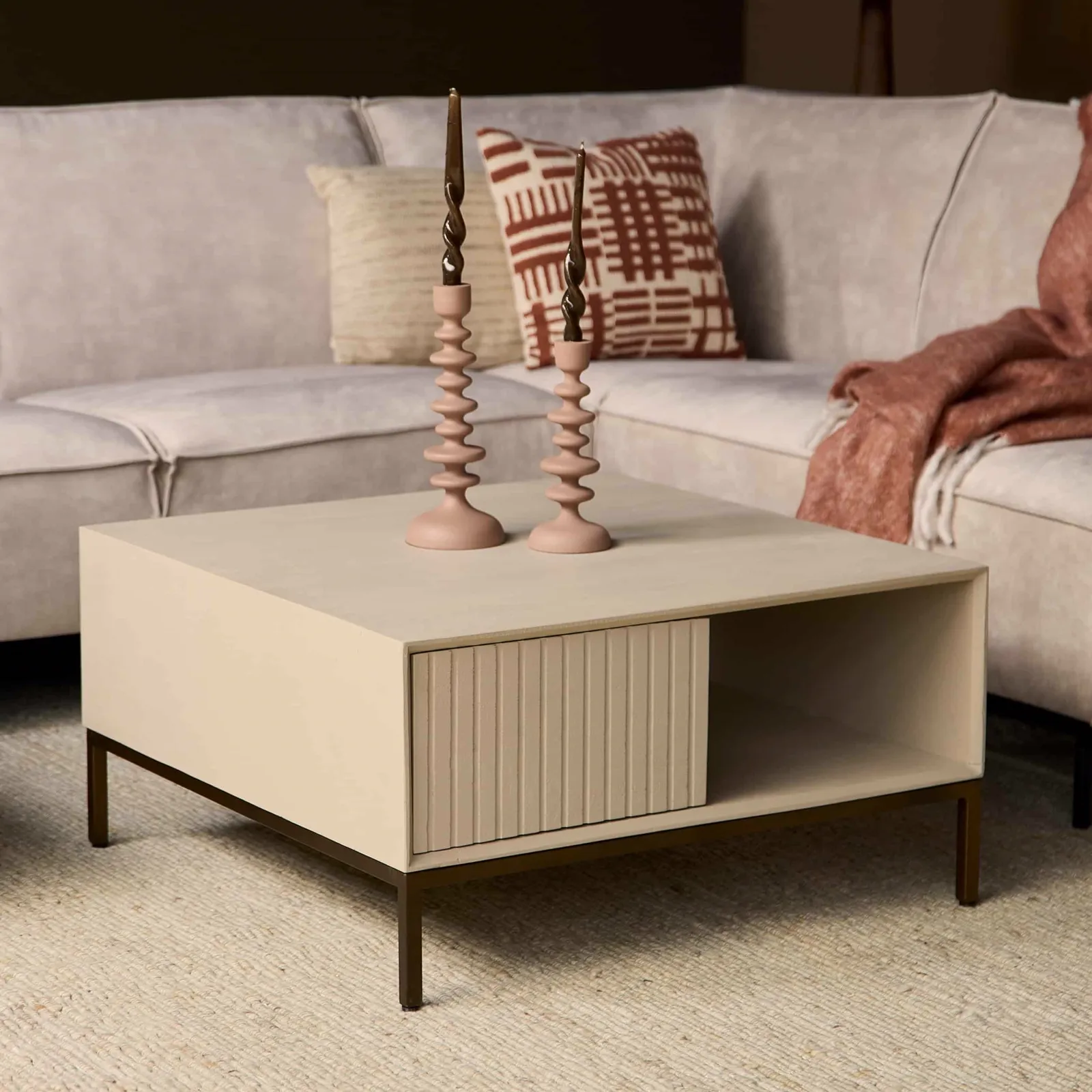 Couchtisch Madison Sand | 80 cm | Quadratisch - Starfurn