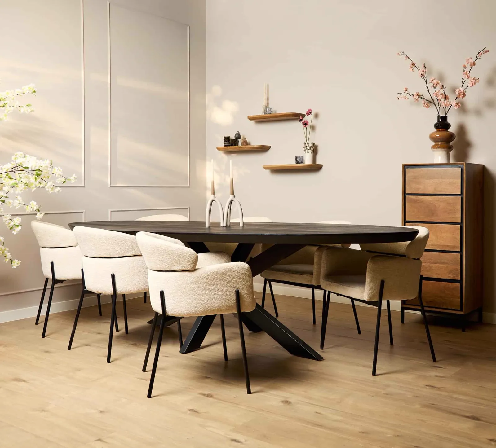 Esstisch Brandy Schwarz | 300 cm | Oval - Starfurn