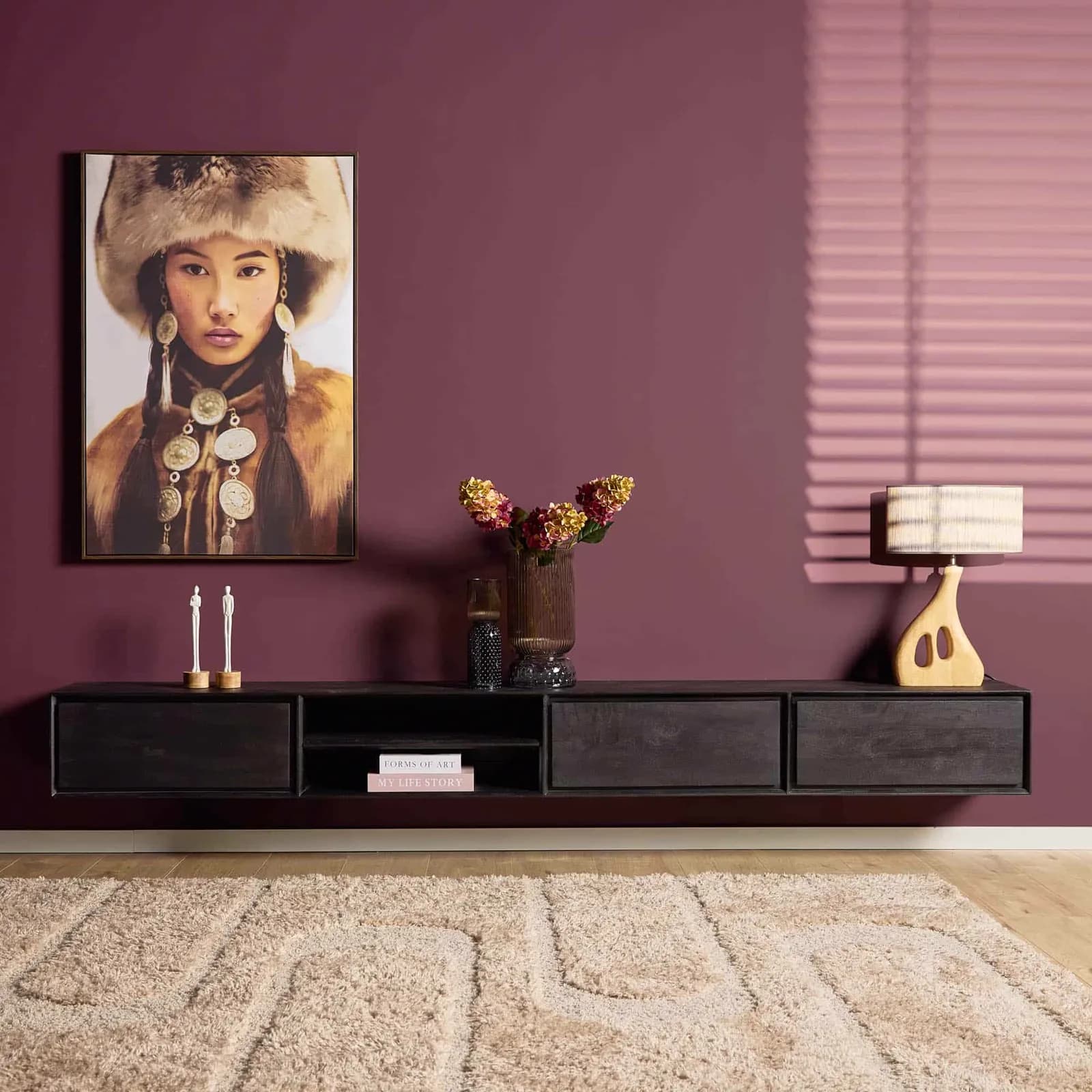 TV-Hängeschrank Ambiance Schwarz | 280 cm - Starfurn