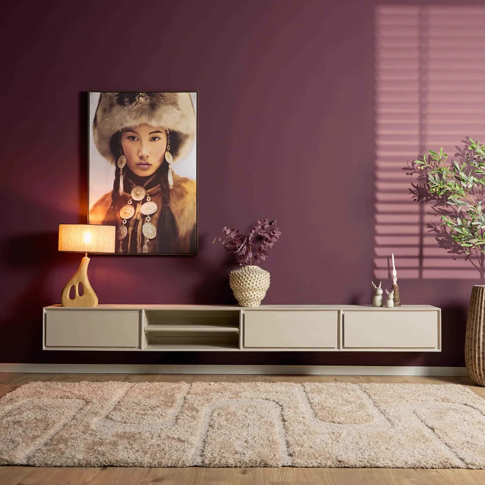 Abgehängter TV-Element Ambiance Sand | 240 cm - Starfurn