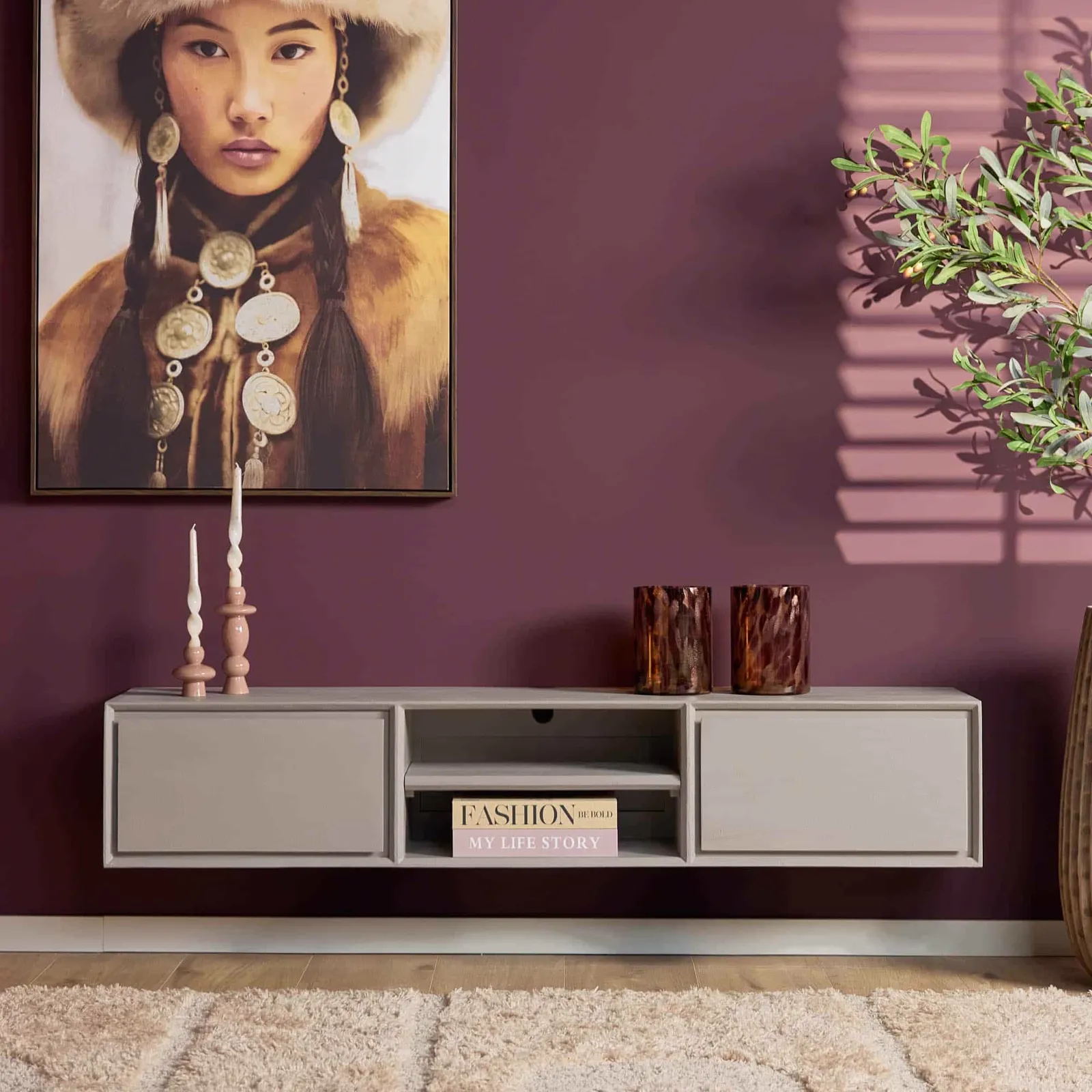 TV-Hängeschrank Ambiance Taupe | 160 cm - Starfurn