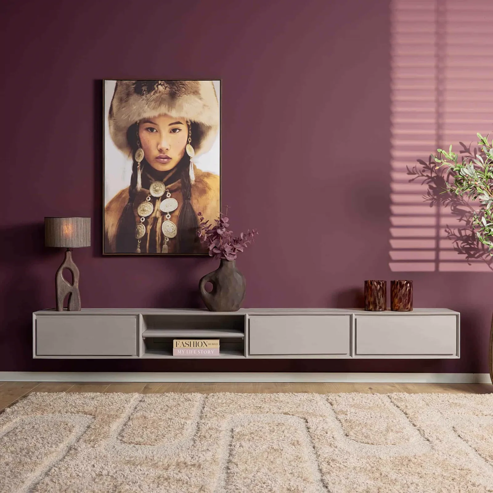 TV-Hängeschrank Ambiance Taupe | 280 cm - Starfurn