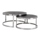 Couchtisch Blackbone Silber schwarz rustikal (2er-Set) - Richmond Interiors