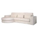 Sofa Felix weiß Chenille 2,5-Sitzer + Lounge rund links - Richmond Interiors