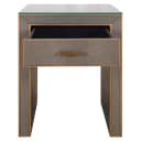 Nachttisch Bloomville Messing Shagreen mit Glasplatte - Richmond Interiors