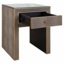 Nachttisch Bloomville Messing Shagreen mit Glasplatte - Richmond Interiors