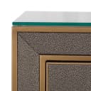 Nachttisch Bloomville Messing Shagreen mit Glasplatte - Richmond Interiors