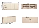 Sideboard „Brussel“ Sand, Mangoholz, 200 cm - Starfurn