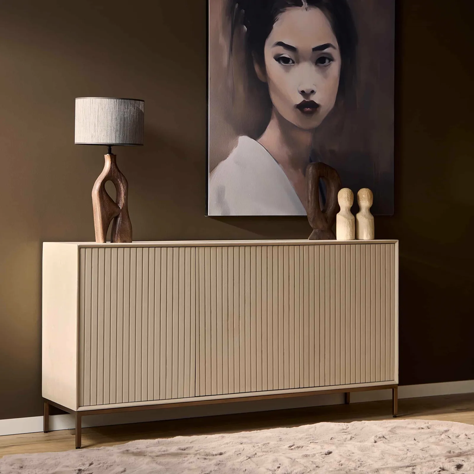 Sideboard Madison Sand Mangoholz 165 cm - Starfurn