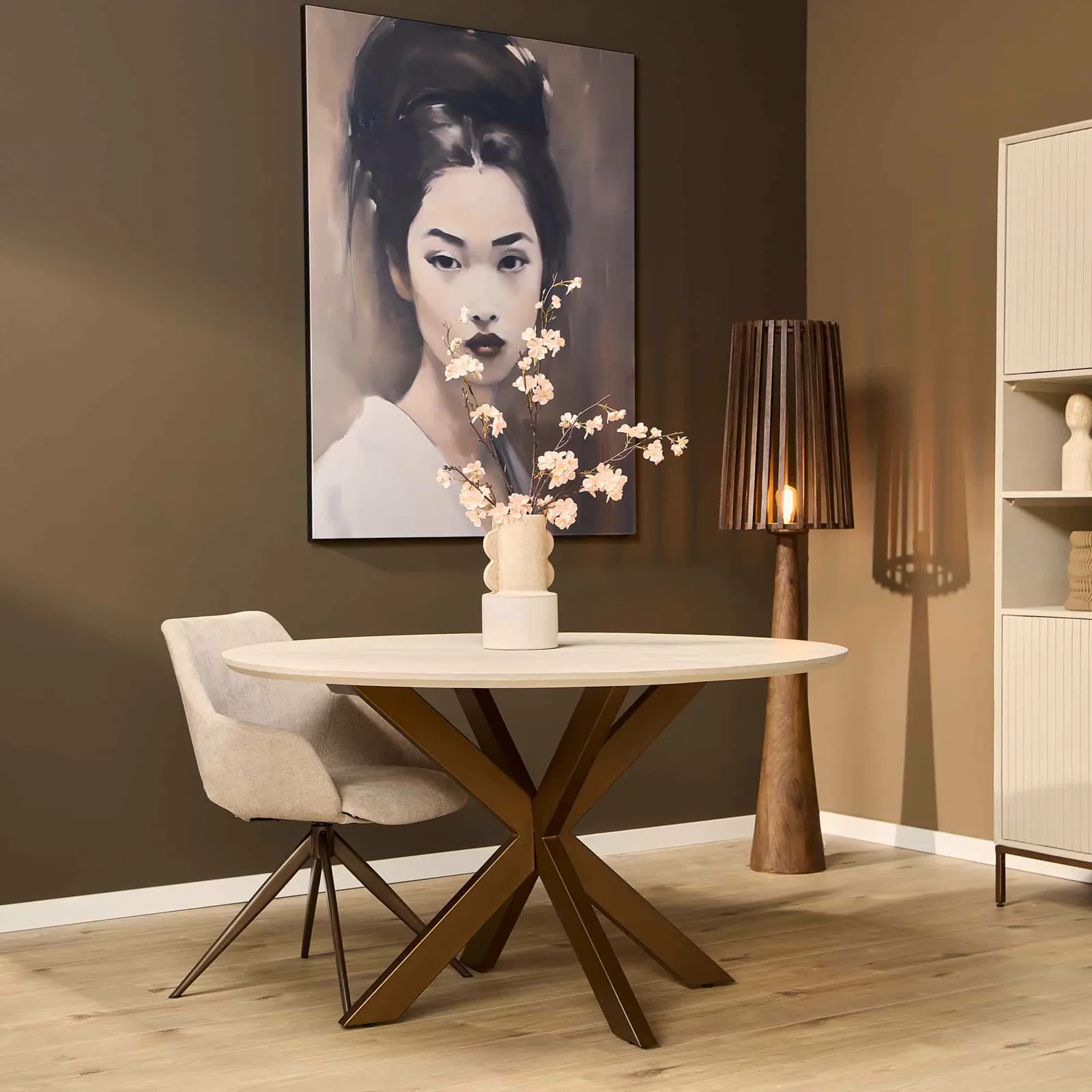 Runder Esstisch Madison Sand Mangoholz 130 cm - Starfurn