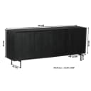 Sideboard Madison Schwarz | 210 cm - Starfurn
