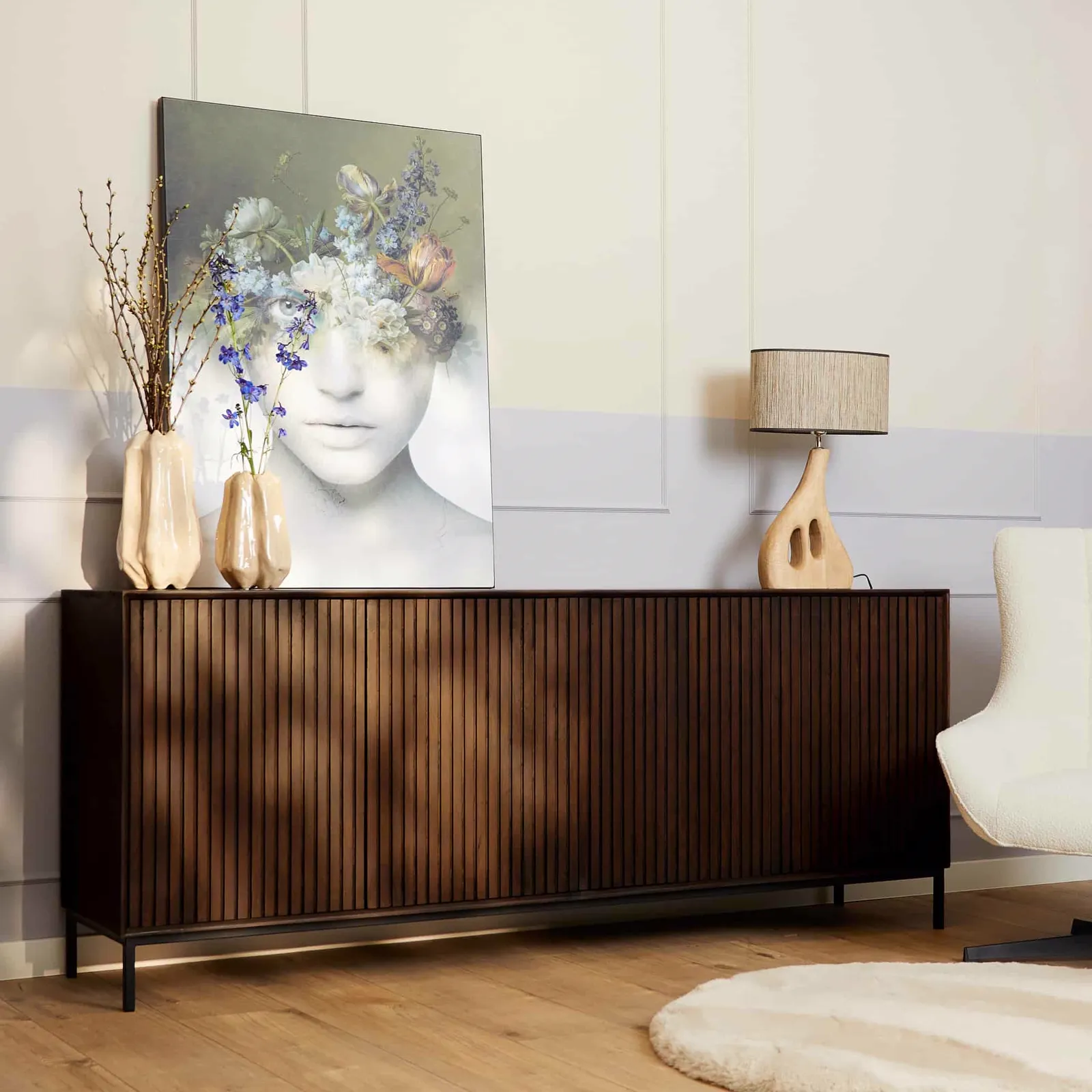 Sideboard Madison Braun Mangoholz 210 cm - Starfurn