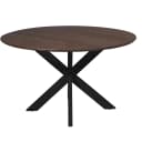 Runder Esstisch Madison, braun, schwarze Beine, Mangoholz, 130 cm - Starfurn