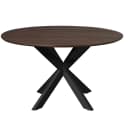 Runder Esstisch Madison, braun, schwarze Beine, Mangoholz, 130 cm - Starfurn