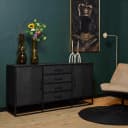 Sideboard New York, schwarz, Mangoholz, 165 cm - Starfurn