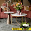 Beistelltisch Essy Weiß Marmor/Metall 45 cm - Starfurn