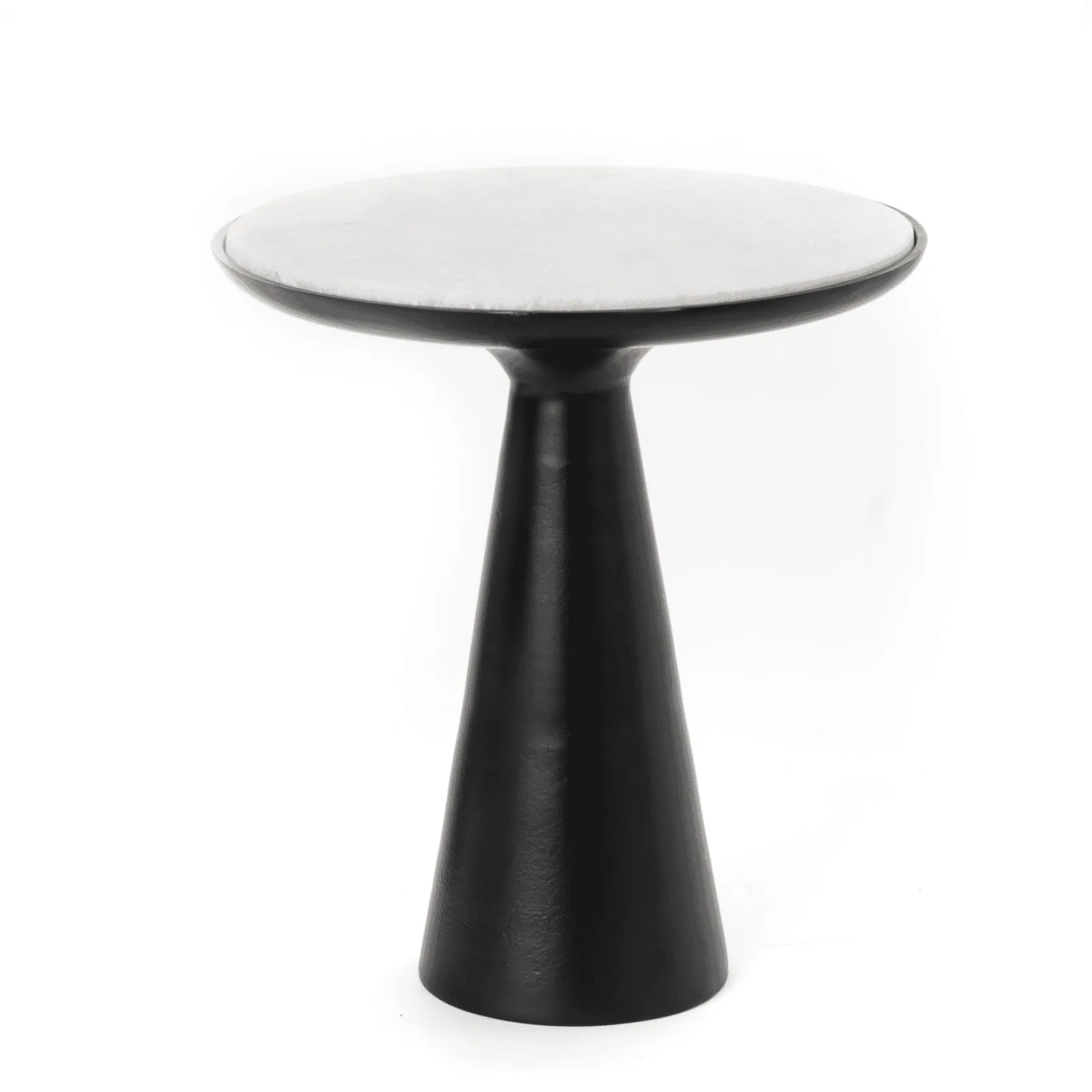 Beistelltisch Essy, schwarzer Marmor & Metall, 38 cm - Starfurn