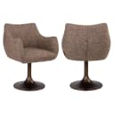 Esszimmerstuhl Aldo braun Tweed Drehstuhl - Richmond Interiors