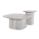 Couchtisch Dorique aus braunem Marmor und Mangoholz - By-Boo