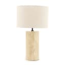 Tischlampe Amara Small - Natur-Travertin & Leinen - By-Boo