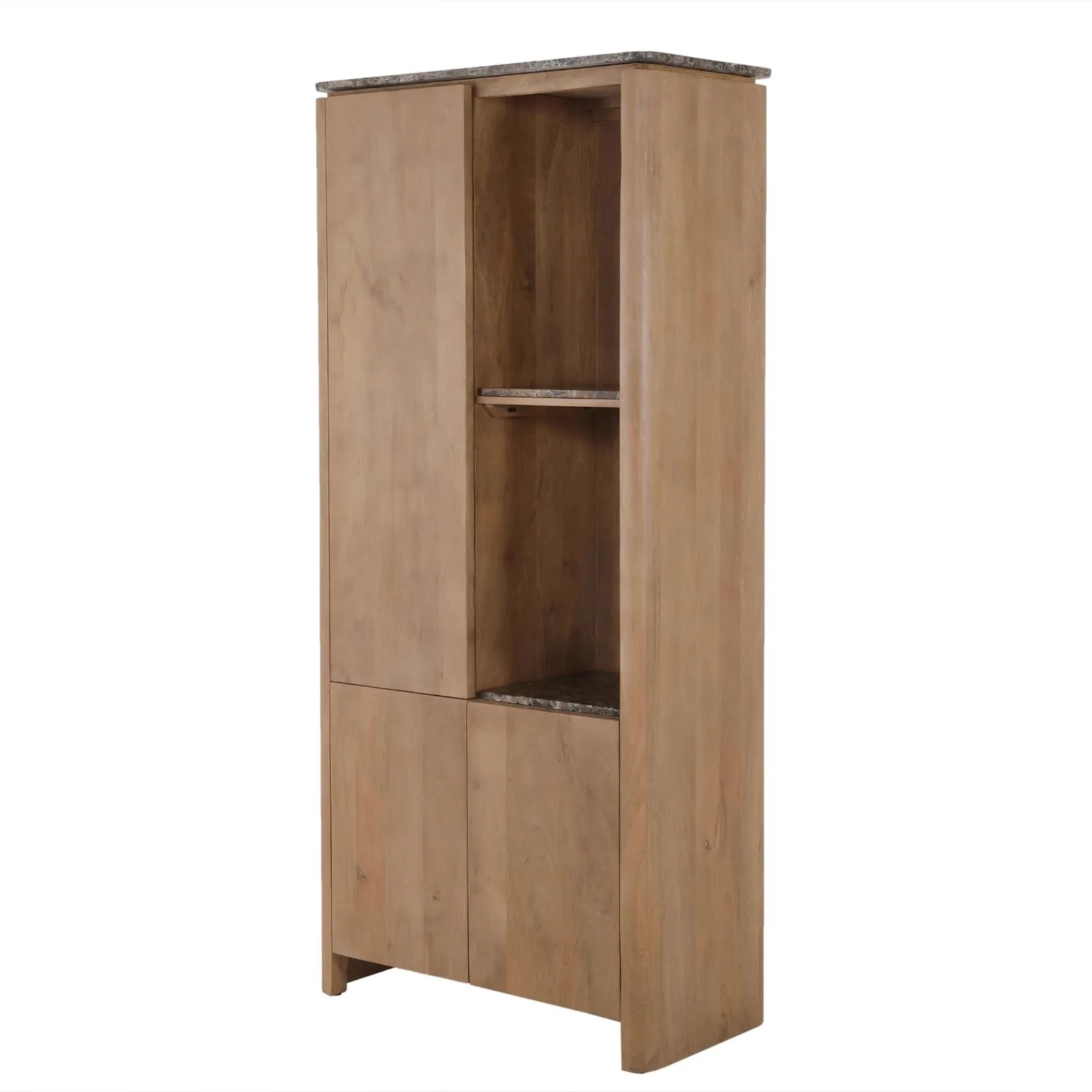 Einlegeböden für Regalschrank Dallas, brauner Marmor, 2er-Set - Starfurn