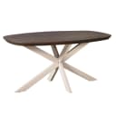 Dänischer ovaler Esstisch Madison, braun, Beine in Sandfarbe, Mangoholz, 160 cm - Starfurn