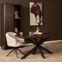 Dänischer ovaler Esstisch Madison, braun, schwarze Beine, Mangoholz, 160 cm - Starfurn