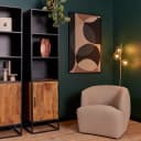Bücherregal Oakland mit Tür, schwarzes Mangoholz, 50 cm - Starfurn